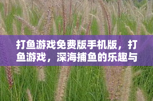 打鱼游戏免费版手机版,打鱼游戏,深海捕鱼的乐趣与挑战 打鱼游戏免费版手机版,打鱼游戏,深海捕鱼的乐趣与挑战