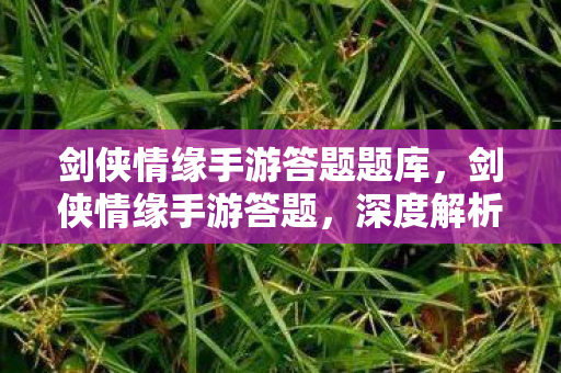 剑侠情缘手游答题题库,剑侠情缘手游答题,深度解析游戏内的策略与技巧 剑侠情缘手游答题题库,剑侠情缘手游答题,深度解析游戏内的策略与技巧
