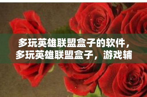 多玩英雄联盟盒子的软件,多玩英雄联盟盒子,游戏辅助工具的革新与未来 多玩英雄联盟盒子的软件,多玩英雄联盟盒子,游戏辅助工具的革新与未来