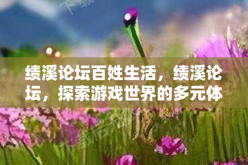 绩溪论坛百姓生活，绩溪论坛，探索游戏世界的多元体验与社区互动