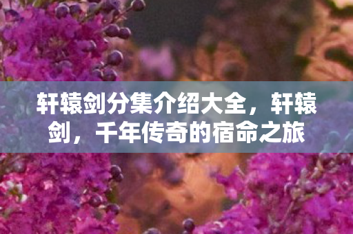 轩辕剑分集介绍大全,轩辕剑,千年传奇的宿命之旅 轩辕剑分集介绍大全,轩辕剑,千年传奇的宿命之旅