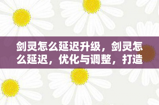 剑灵怎么延迟升级,剑灵怎么延迟,优化与调整,打造流畅游戏体验 剑灵怎么延迟升级,剑灵怎么延迟,优化与调整,打造流畅游戏体验
