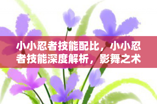 小小忍者技能配比,小小忍者技能深度解析,影舞之术与瞬步的奥秘 小小忍者技能配比,小小忍者技能深度解析,影舞之术与瞬步的奥秘
