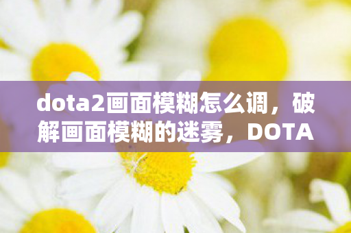 dota2画面模糊怎么调，破解画面模糊的迷雾，DOTA2优化指南
