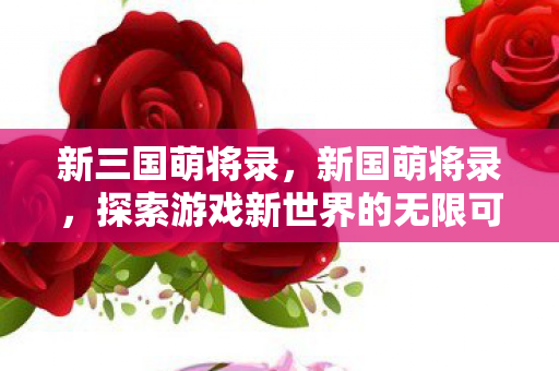 新三国萌将录,新国萌将录,探索游戏新世界的无限可能 新三国萌将录,新国萌将录,探索游戏新世界的无限可能