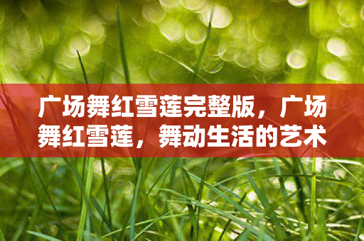 广场舞红雪莲完整版,广场舞红雪莲,舞动生活的艺术,传承文化的魅力 广场舞红雪莲完整版,广场舞红雪莲,舞动生活的艺术,传承文化的魅力