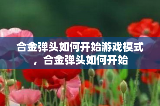 合金弹头如何开始游戏模式,合金弹头如何开始 合金弹头如何开始游戏模式,合金弹头如何开始