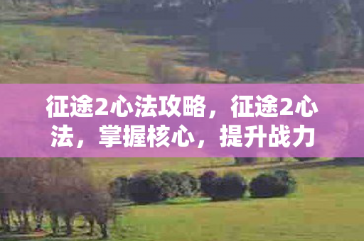 征途2心法攻略,征途2心法,掌握核心,提升战力 征途2心法攻略,征途2心法,掌握核心,提升战力