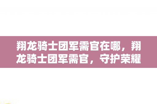 翔龙骑士团军需官在哪，翔龙骑士团军需官，守护荣耀的物资保障