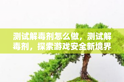 测试解毒剂怎么做,测试解毒剂,探索游戏安全新境界 测试解毒剂怎么做,测试解毒剂,探索游戏安全新境界