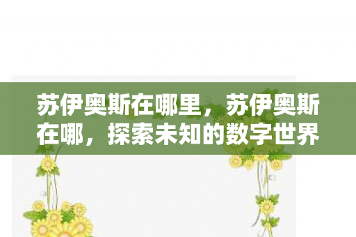 苏伊奥斯在哪里,苏伊奥斯在哪,探索未知的数字世界 苏伊奥斯在哪里,苏伊奥斯在哪,探索未知的数字世界