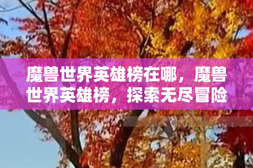 魔兽世界英雄榜在哪,魔兽世界英雄榜,探索无尽冒险的荣耀殿堂 魔兽世界英雄榜在哪,魔兽世界英雄榜,探索无尽冒险的荣耀殿堂
