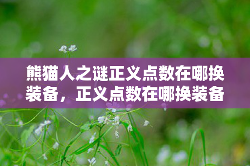 熊猫人之谜正义点数在哪换装备,正义点数在哪换装备 熊猫人之谜正义点数在哪换装备,正义点数在哪换装备
