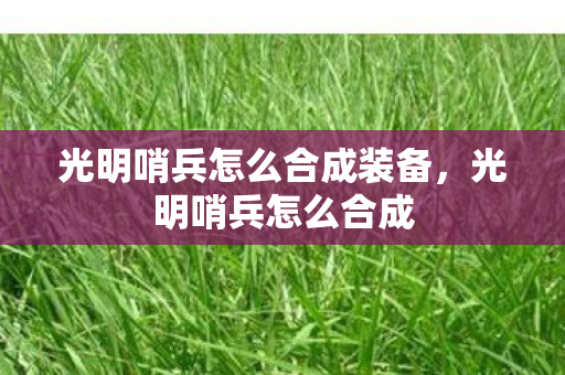光明哨兵怎么合成装备,光明哨兵怎么合成 光明哨兵怎么合成装备,光明哨兵怎么合成