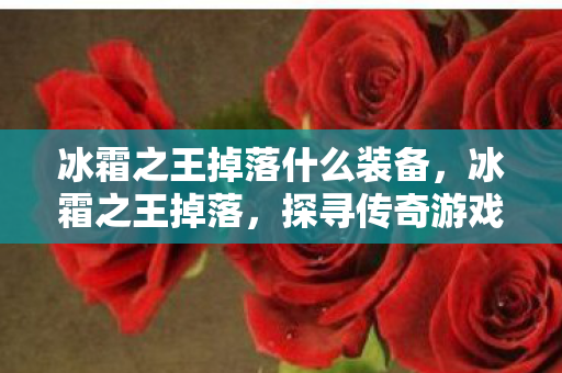 冰霜之王掉落什么装备,冰霜之王掉落,探寻传奇游戏中的神秘宝藏 冰霜之王掉落什么装备,冰霜之王掉落,探寻传奇游戏中的神秘宝藏