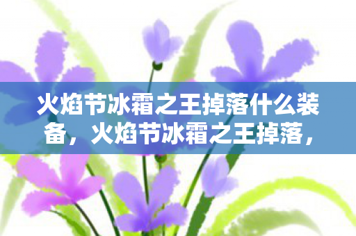 火焰节冰霜之王掉落什么装备，火焰节冰霜之王掉落，揭秘稀有装备的获取之道