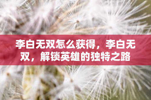 解锁英雄的独特之路图片
