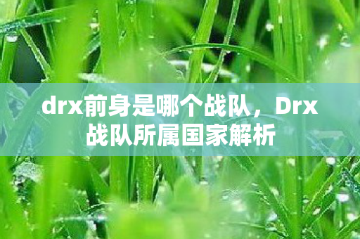drx前身是哪个战队,Drx战队所属国家解析 drx前身是哪个战队,Drx战队所属国家解析