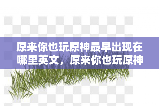 原来你也玩原神最早出现在哪里英文图片