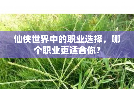 仙侠世界中的职业选择,哪个职业更适合你? 仙侠世界中的职业选择,哪个职业更适合你?