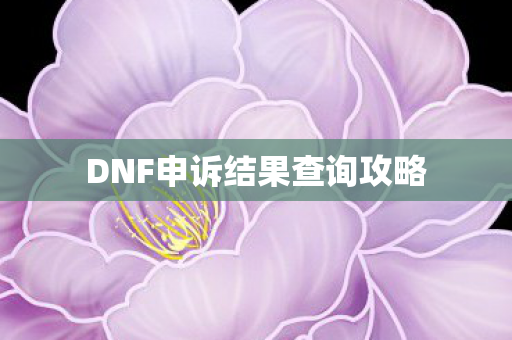 DNF申诉结果查询攻略 DNF申诉结果查询攻略