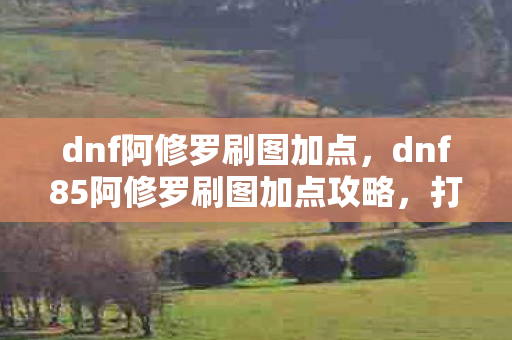 dnf阿修罗刷图加点，dnf85阿修罗刷图加点攻略，打造高效刷图体验