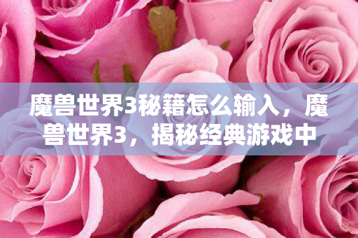 魔兽世界3秘籍怎么输入，魔兽世界3，揭秘经典游戏中的神秘秘籍