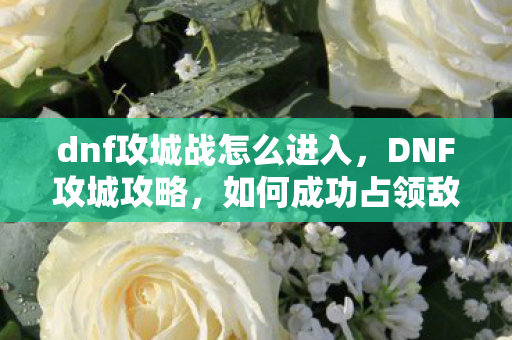 dnf攻城战怎么进入,DNF攻城攻略,如何成功占领敌方城池 dnf攻城战怎么进入,DNF攻城攻略,如何成功占领敌方城池
