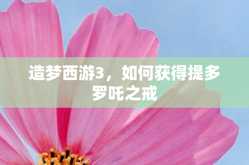 造梦西游3,如何获得提多罗吒之戒 造梦西游3,如何获得提多罗吒之戒