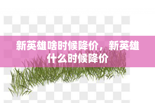 新英雄什么时候降价图片