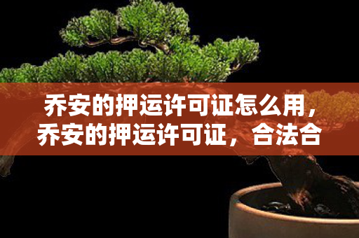 乔安的押运许可证怎么用,乔安的押运许可证,合法合规的物流保障 乔安的押运许可证怎么用,乔安的押运许可证,合法合规的物流保障