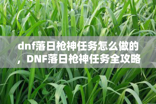 dnf落日枪神任务怎么做的,DNF落日枪神任务全攻略,解锁枪神之路 dnf落日枪神任务怎么做的,DNF落日枪神任务全攻略,解锁枪神之路