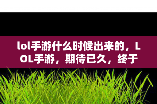 lol手游什么时候出来的,LOL手游,期待已久,终于要来了! lol手游什么时候出来的,LOL手游,期待已久,终于要来了!