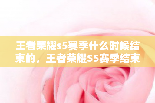 王者荣耀s5赛季什么时候结束的，王者荣耀S5赛季结束时间详解