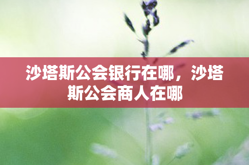 沙塔斯公会银行在哪,沙塔斯公会商人在哪 沙塔斯公会银行在哪,沙塔斯公会商人在哪