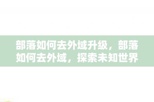 部落如何去外域升级，部落如何去外域，探索未知世界的奇妙旅程