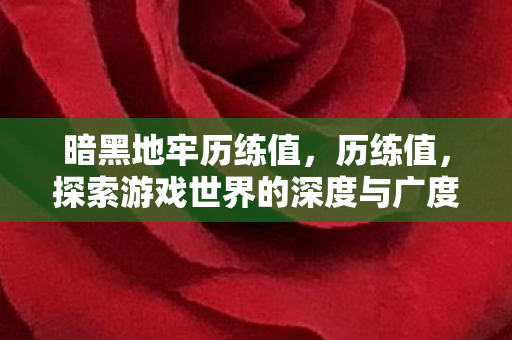 暗黑地牢历练值,历练值,探索游戏世界的深度与广度 暗黑地牢历练值,历练值,探索游戏世界的深度与广度