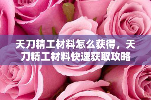 天刀精工材料怎么获得，天刀精工材料快速获取攻略