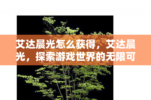 艾达晨光怎么获得,艾达晨光,探索游戏世界的无限可能 艾达晨光怎么获得,艾达晨光,探索游戏世界的无限可能