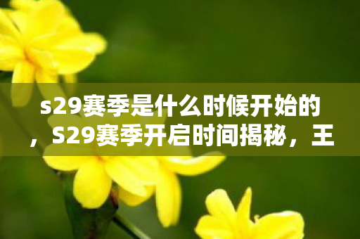s29赛季是什么时候开始的，S29赛季开启时间揭秘，王者荣战的全新征程