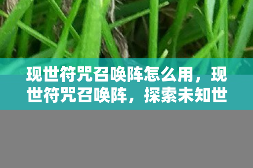 现世符咒召唤阵怎么用,现世符咒召唤阵,探索未知世界的神秘之门 现世符咒召唤阵怎么用,现世符咒召唤阵,探索未知世界的神秘之门
