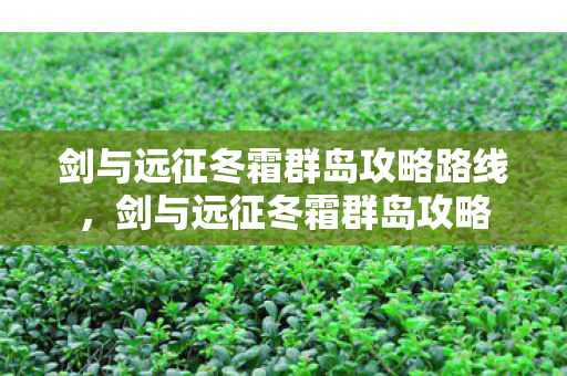剑与远征冬霜群岛攻略路线,剑与远征冬霜群岛攻略 剑与远征冬霜群岛攻略路线,剑与远征冬霜群岛攻略