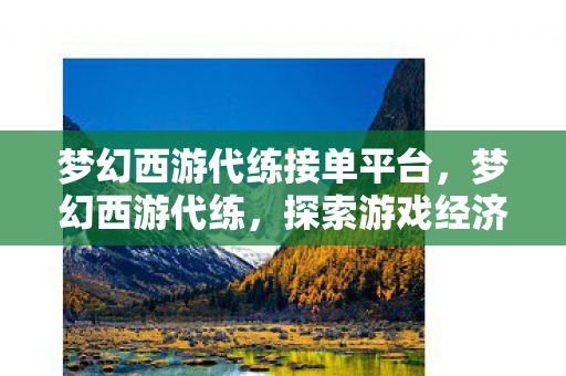 梦幻西游代练接单平台，梦幻西游代练，探索游戏经济背后的职业生态