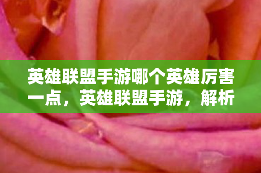 英雄联盟手游哪个英雄厉害一点,英雄联盟手游,解析影哨兵厄斐琉斯的强势之处 英雄联盟手游哪个英雄厉害一点,英雄联盟手游,解析影哨兵厄斐琉斯的强势之处