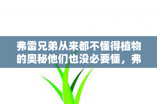 弗雷兄弟从来都不懂得植物的奥秘他们也没必要懂,弗雷兄弟与植物的奥秘,探索自然界的未知领域 弗雷兄弟从来都不懂得植物的奥秘他们也没必要懂,弗雷兄弟与植物的奥秘,探索自然界的未知领域