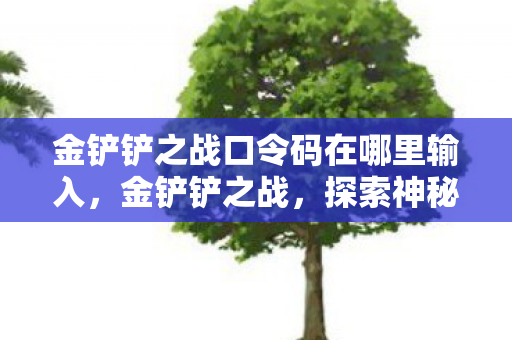 金铲铲之战口令码在哪里输入,金铲铲之战,探索神秘口令码,解锁无限可能! 金铲铲之战口令码在哪里输入,金铲铲之战,探索神秘口令码,解锁无限可能!