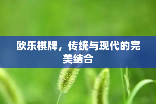 欧乐棋牌，传统与现代的完美结合