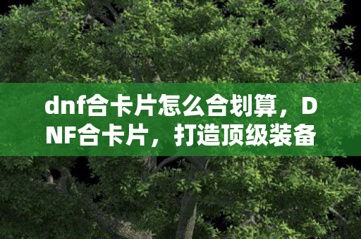 dnf合卡片怎么合划算,DNF合卡片,打造顶级装备,提升角色实力 dnf合卡片怎么合划算,DNF合卡片,打造顶级装备,提升角色实力