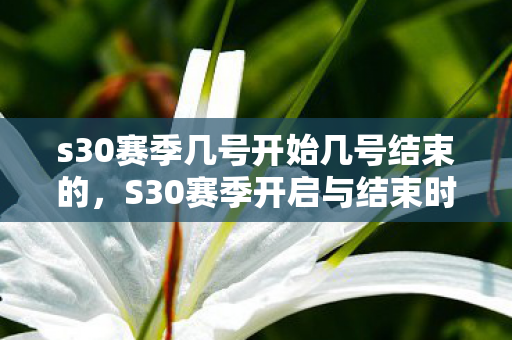 s30赛季几号开始几号结束的图片