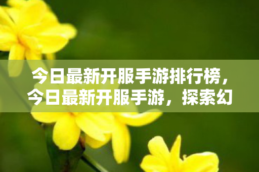 今日最新开服手游排行榜,今日最新开服手游,探索幻境奇缘的奇幻之旅 今日最新开服手游排行榜,今日最新开服手游,探索幻境奇缘的奇幻之旅